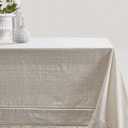 Simple&Opulence Premium 100% Linen Hemstitch Tablecloth-60 x 120 Inch Natural Linen, Natural Fabric, Rectangular Tablecloth for Indoor and Outdoor Use