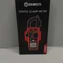 KAIWEETS Digital Clamp Meter Multimeter with D-Shaped Jaw for AC/DC Current & Voltage, Auto-ranging 4000 Counts Voltage Tester with Flashlight Backlight, Measuring Temperature Continuity Diode NCV