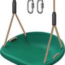 SELEWARE Heavy Duty Swing Seat for Adults Kids Tree Swing with Weather Proof Ropes Swing Set Accessories for Backyard Patio Garden Playground, Height Adjustable Green