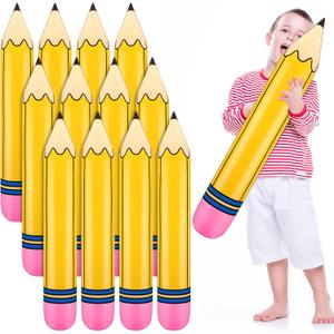 12 Pcs Giant Large Inflatable Pencil Balloon Back to School Hanging Jumbo Blow up Pencils Decoration for First Day of School Party Classroom Welcome Party Photo Prop(Yellow,27 Inch)