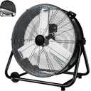 24 Inch High Velocity Heavy Duty Industrial Fan with 3-Speed Adjustment Up to 8100 CFM, Large Fan Floor Cover for Factory, Storehouse, Workshop, Garage, Gym, Patio. Black