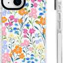 for iPhone 15 Case Clear Colorful Spring Floral Bright Flowers