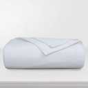 Tribeca Living 100% Cotton Blanket Queen Size - Oversized Luxury Bed Blanket for All Seasons - Soft Breathable Yarn Dyed Quality - Queen, White