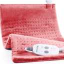 Massaging Weighted Heating Pad for Back Pain Relief,Heating Pads for Neck, Shoulder,Cramp,Portable Heated Pad with 3 Heat Settings & 6 Massage,18 Relaxing Combinations,Auto Off,20"*24",Grapefruit Red