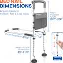 Bed Rails for Elderly Adults Safety: Bed Rails for Seniors with Motion Lights & Storage Pouch, Adjustable Bedside Grab Bar, Bed Cane with Strong Support Leg