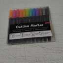 12/24/36/48 Colors Glitter Outline Markers - Shimmer Outline Pens for Card Making, Art Drawing, DIY Crafts, Christmas Greeting Cards & Gifts (12 Colors)