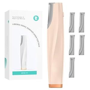 Sonic Dermaplaning Tool for Face - Rechargeable Dermaplane Razor with 6 Refill Dermablades, Facial Hair & Peach Fuzz Remover for Women (Pink)