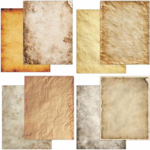 PARTH IMPEX 56 Sheets Vintage Writing Paper 8.5x11 - Letter Size Stationery Rustic Old Looking Letterhead Printer Paper - 120gsm Thick Decorative Antique Aged Double-sided Design
