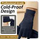 Welvgnnce Women's Winter Warm Gloves With Touch Screen Texting Fingers, Windproof, Fleece Lined, Thick Warm Gloves (Medium, Navy)