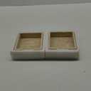 Sumnacon Travertine Cocktail Napkin Holder for Table, 6.2" x 6.2", Square Napkin Holders Small Napkin Tray, Flat Modern Napkin Dispenser for Kitchen, Countertop, Dining Table, Party, Bar (Beige), Pack Of 2