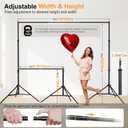 Backdrop Stand, 10x7ft(WxH) Photo Background Stand Adjustable Support Kit with 2 Crossbars, 8 Backdrop Clamps, 2 Sandbags and Carrying Bag for Parties Photography Wedding Decoration