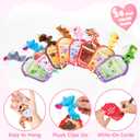JOYIN 24 Pcs Valentine's Day Gifts Plush Toy & Straws with Cards, Mini Plush Finger Puppets to Hold Straw & Drink Themed Cards, Valentines Day Card for Kids School Classroom Exchange Prizes