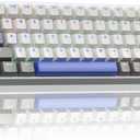 AULA WIN68 HE MAX - Hall Effect Gaming Keyboard with Magnetic Switch, Adjustable Actuation Fast Trigger Mode, 8KHz Polling Rate, RGB Backlit Wired Mechanical Gaming Keyboard 60 Percent Compact Design (Grey&White&Blue-Max Version)