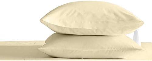 Kamas Pillow Cases Ivory Queen Size Set of 2, 1000 Thread Count,Egyptian Cotton (Ivory Queen (21X31) Pillow Cases Extra Long, Sateen Weave for Soft and Comfort Feel.