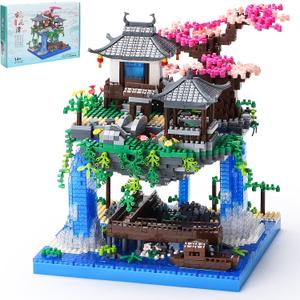CAXIMSY Cherry Blossom Bonsai Tree House Building Block Sets 3320PCS Chinese Architecture of Peach Blossom Micro Mini Building Set Toy Gift for Kids Adults