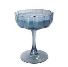 Nature's Mark Stem Glass Candle - Blue, 4 oz