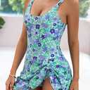 Eomenie One Piece Swimdress Swimsuits for Women Tummy Control Swim Dresses Skirt Bathing Suit L