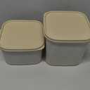 Pack of 2 Square Storage Container with Beige Lids
