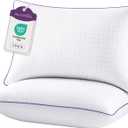 JOLLYVOGUE Firm Pillows Queen Size Set of 2, Supportive Bed Pillows with Oeko-Tex Certified Down Alternative Fill, Fluffy Hotel Quality for Back, Stomach and Side Sleepers