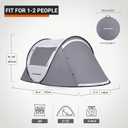 EchoSmile Pop Up Camping Tent, 2/4/6 Person Easy Setup Tent, Water Resistant Dome, Portable with Carry Bag