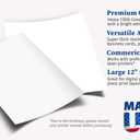 Extra Heavy Duty 130lb Cover Cardstock - 12" x 18" - Bright White - 350gsm 17pt Thick Paper for Inkjet & Laser Printers (100 Pack)