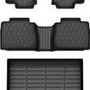Floor Mats & Cargo Liner Compatible with 2020-2024 2025 Mercedes Benz GLE (NOT for AMG) Cargo Mat, Full Set All Weather Protection 1st, 2nd Row Car Liners & Trunk Mat, Black