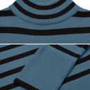 ZESICA Women's Winter Sweaters Casual Turtleneck Long Sleeve Striped Side Slit Loose Pullover Sweater Jumper Tops (M)