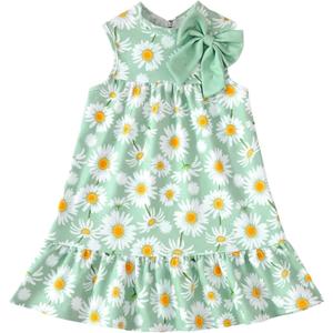 Kids Little Girl Clothes Sleeveless A Line Swing Midi Dress Toddler Casual Dresses Summer Outfits Sundress (Blue, M)
