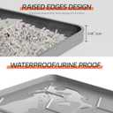 Large Silicone Cat Litter Mat, Waterproof/Urineproof, Litter Recycling, Easy to Clean, Soft on Kitty Paw (22"X34"- Grey)