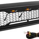munirater Front Grille Bumper Grill W/Lights Replacement for T-a-c-o-m-a 2012-2015 Matte Black
