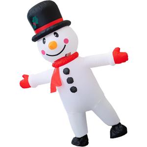 Christmas Inflatable Santa Costumes Blow Up Costumes for Men Women Adult for Holiday Party Carnival (Snow Man-3)