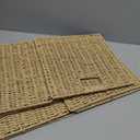 Handwoven Paper Woven Cube Basket Organizer with Handles set of 4 Foldable Storage baskets for Bedroom Living Room Cubby Storage Units for Clothes Books Toys (Natural, 13" L x 13" W x 13" H)
