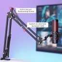 InnoGear Boom Arm Microphone Mic Stand for Blue Yeti HyperX QuadCast SoloCast Snowball Fifine Shure SM7B and Other Mic, Black
