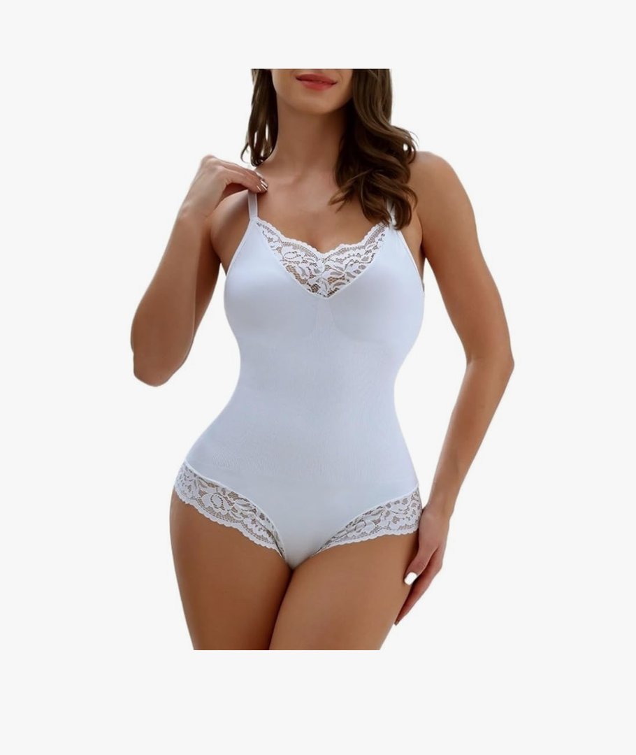 Shapewear Bodysuit Tummy Control V-Neck Sleeveless Tops Backless Camisole Jumpsuit Thong Body Shaper for women, Size Small