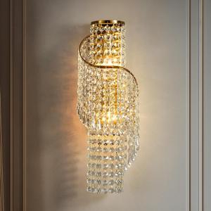 K9 Crystal Wall Sconces Gold - Luxury Indoor Wall Light Fixtures, Crystal Vanity Wall Mount Lamps for Living Room, Bedroom, Bathroom, Bedside, Hallway Stairway(Easy Install) (Golde)