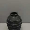 Kokrose Black Terracotta Vase, Black Vases Home Decor for Centerpieces, Large Vintage Rustic Flower Vase for Home Decor, Pottery Ceramic Vases, Table Top Fireplace Mantel Decor (11.2"H))