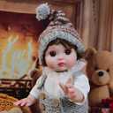 Cloveray Reborn Baby Doll, 18-Inch Realistic Newborn Baby Doll with Hand-Rooted Hair and Cute Sweater, Full-Body Vinyl Baby Dolls for 3+ Ages, Gifts, Collect
