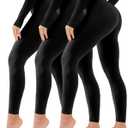 3 Pack Leggings for Women-No See-Through High Waisted Tummy Control Yoga Pants Workout Running Legging (Large-X-Large, 02-black/Black/Black)