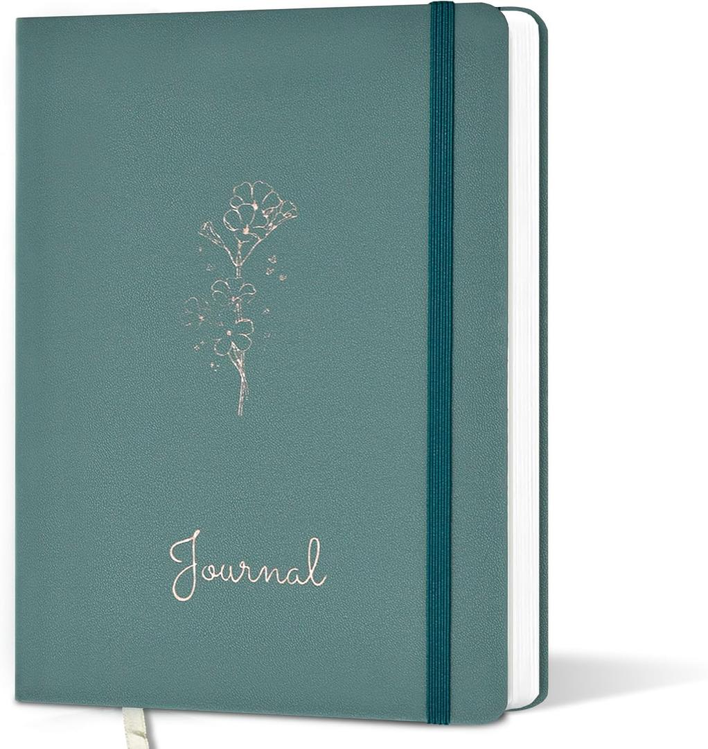 2 x XAOWON Lined Journal, 192 Pages, 5.7''x8.3'', 100 GSM Thick Paper, Hardcover Notebook for Work, Journaling Notebooks for Men, Women, Green