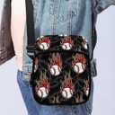 Crossbody Bag Kids Sling Backpack for Boys Fire Baseball Lightweight Shoulder with Adjustable Straps Chest Daypack for Travel Outdoor Hiking