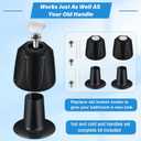 Metal Matte Black Shower Knob 2 Piece Replacement, Compatible with Price/Pfister Verve Tub Shower Handle, 2 Faucet Handle Trim Kit, for 12 Tooth 9.5mm Valve stem, Height 2.35 in Width 2.35 in