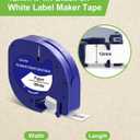 2 x 4-Pack Paper Black on White Tape Compatible for DYMO Label Maker Refills 91330, Compatible for Letratag LT-100T LT-100H Refills, 1/2 inch x 13 feet (12mm x 4m)