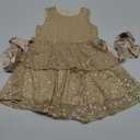 Danna Belle Girls Sequin Dress Sleeveless Party Birthday Dual-Layer Dresses, Size L
