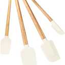 Silicone Spatula Set, Food Grade Rubber Spatula-4 Piece Nonstick Rubber Spatulas, Spoonula, Jar Scraper for Cooking, Baking, Mixing, Frosting - Heat Resistant Up to 600F (Spatulas-Off White)