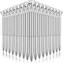 Leinuosen 50 Pcs Bulk Diamond Pens with Crystal Bridal Shower Gifts Metal Bling Ballpoint Pens with Black Ink for Bridal Shower Wedding Party Office School(Silver)