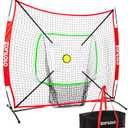 ZONLOLO 6x6ft Portable Baseball & Softball Net for Hitting and Pitching, with Sturdy Bow Frame and Carry Bag, Special Circular Target and Strike Zone for Accurate Throwing Practice, Great for Kids