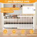 White Metal Dog Gate for Small Dogs - 17.7" Short Freestanding Puppy Gate with Retractable Sliding Rail, No Installation, Indoor/Outdoor Use, Foldable & Portable Pet Barrier