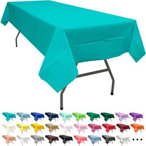 PARTY ULYJA Aqua 2 Pack Plastic Tablecloth Rectangle 54 x 108 Inches Disposable Seafoam Lake Blue Sturdy Table Covers for Dining, Birthday, Wedding, Picnic, Event and Outdoor Use