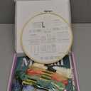 ETSPIL Embroidery Kit for Adult Beginners, 3-Pack 33-Stitch Practice Samplers, Pre-Stamped Patterns, 7.8-Inch Hoop, Threads & Needles, Step-by-Step Guide & Video, DIY Needlework Craft Gift for Women