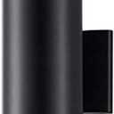 Kichler Cylinders 12" Outdoor Wall Sconce in Black, 2-Light Exterior Wall Light, Cylinder Fixture, (12" H x 5" W) , 9244BK